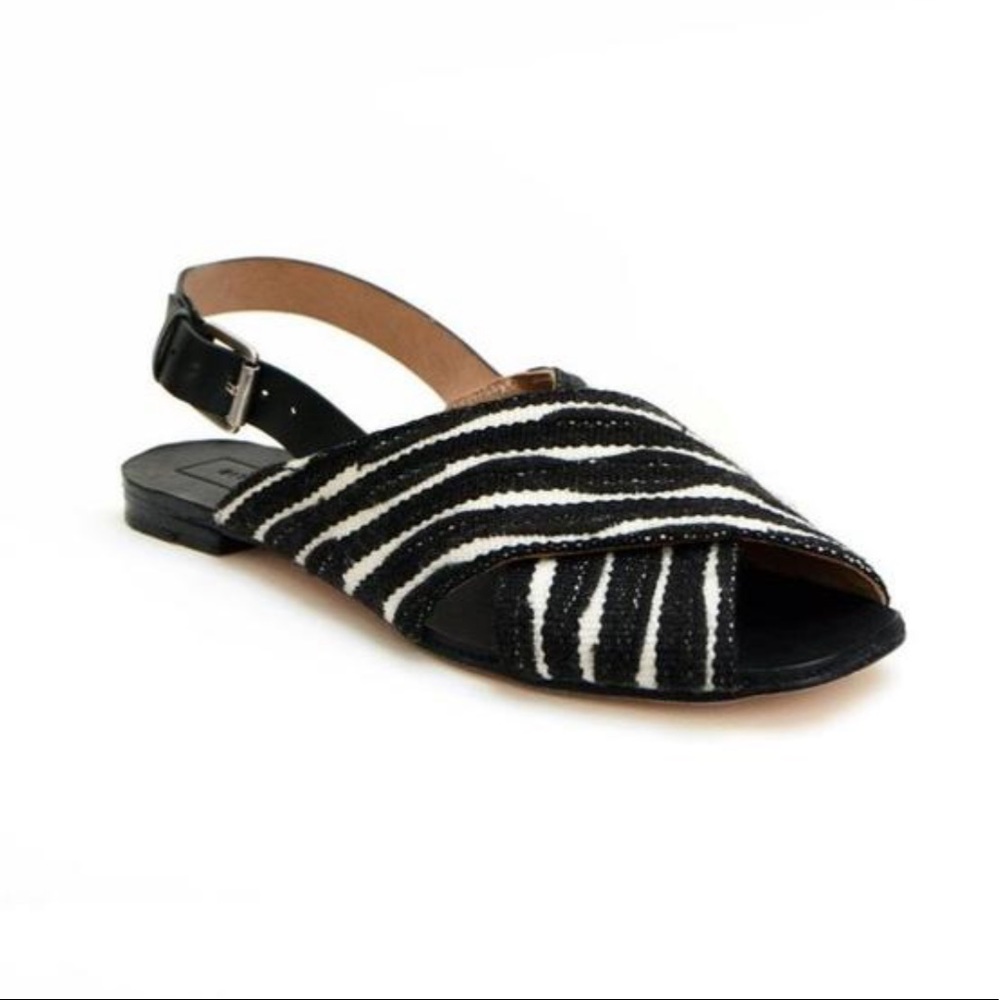 Either/Or woven Black and White Sandal size 10